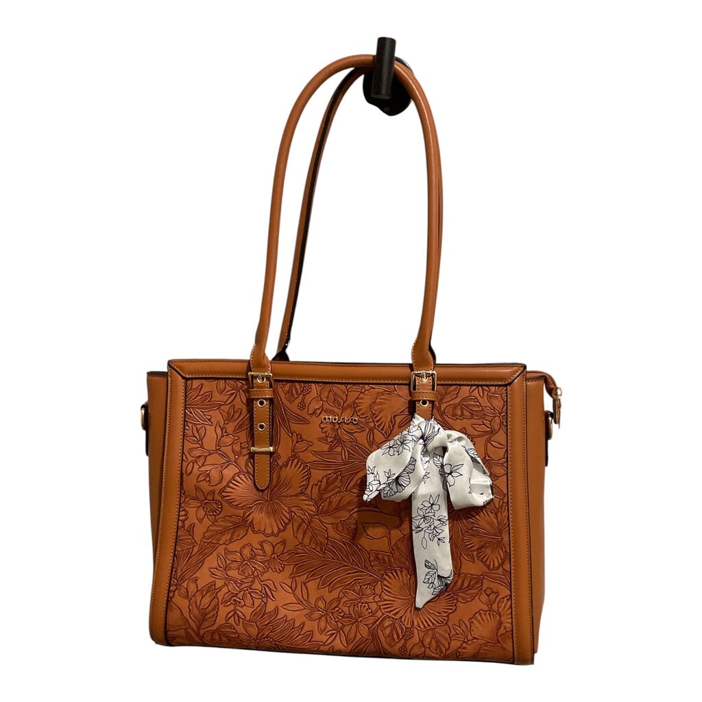 Mosiso Tan Floral Patterned Shoulder Handbag