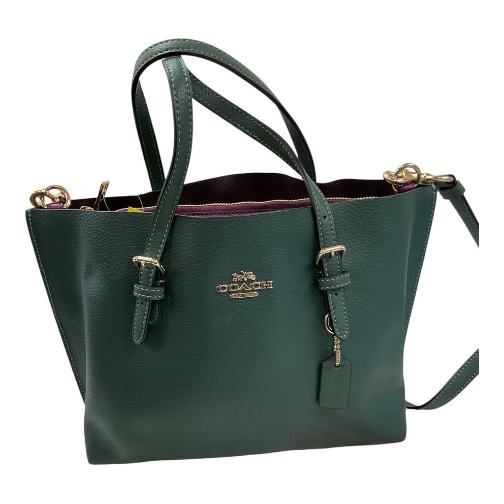 Coach NEW Green Leather Tote Mollie 25 Handbag
