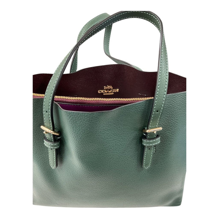 Coach NEW Green Leather Tote Mollie 25 Handbag