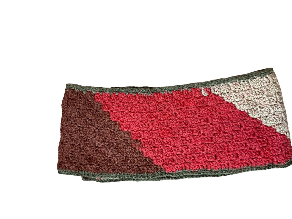 Knitted Scarf Grey/Red Long