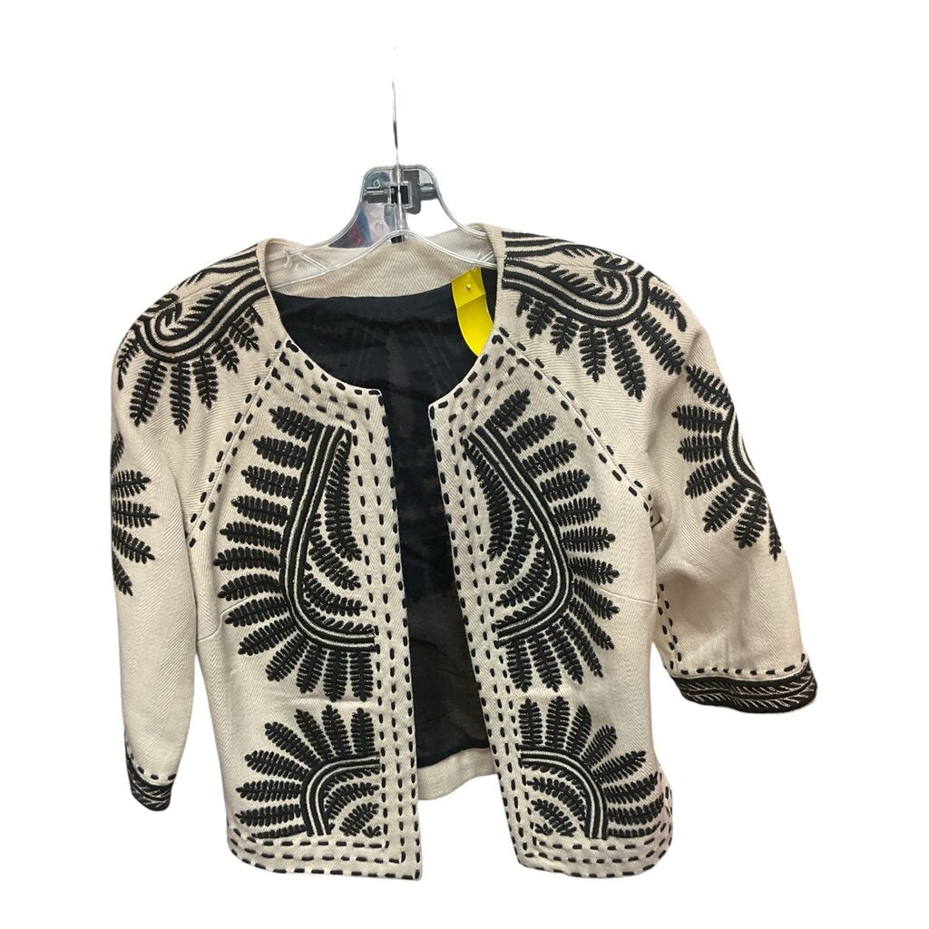 Tan and Black (Small) Aztec Mini Blazer w/3/4 Sleeve