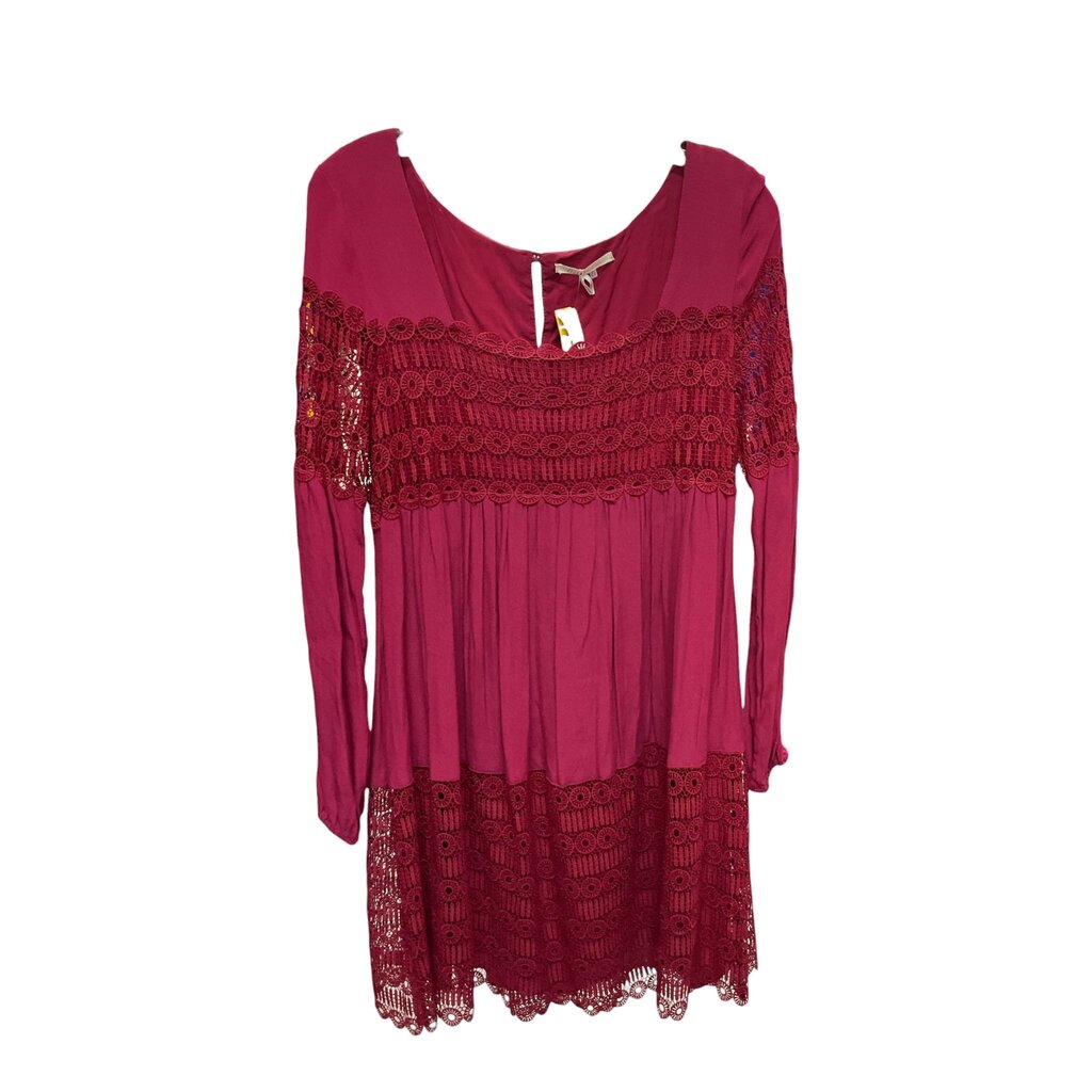 Floreat (6) Wine LS Dress Midi