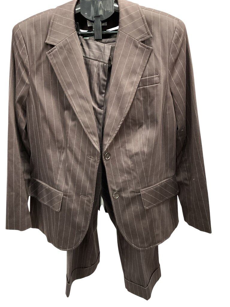 Worthington Stretch (16) Brown Striped Pant Suit