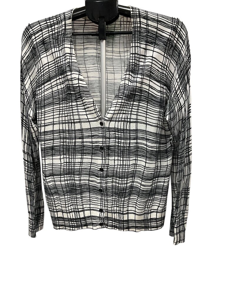 Loft (XL) Black and White Cardigan LS