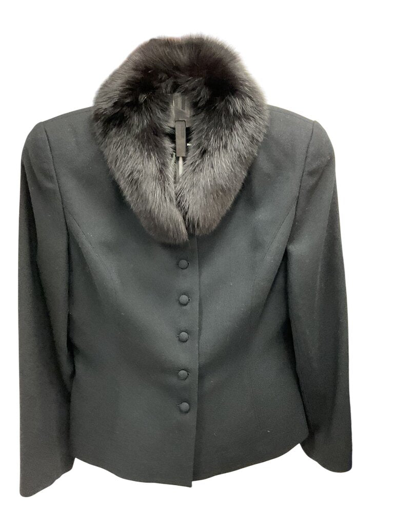 Bicci (14) Black Two Piece Suit w/faux fur neck
