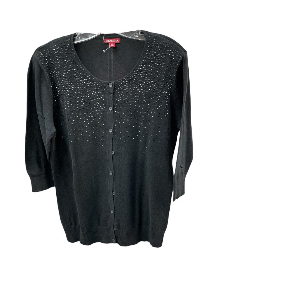 Merona (XL) Black Glittered Cardigan