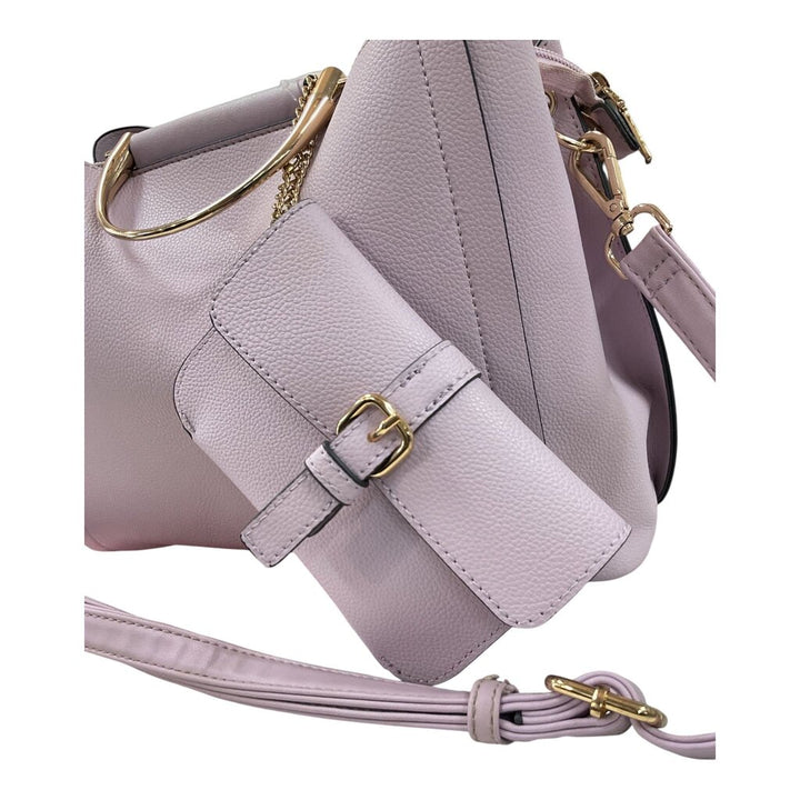 Lilac Shoulder Bag wirh Gold Hardware and Crossbody Strap