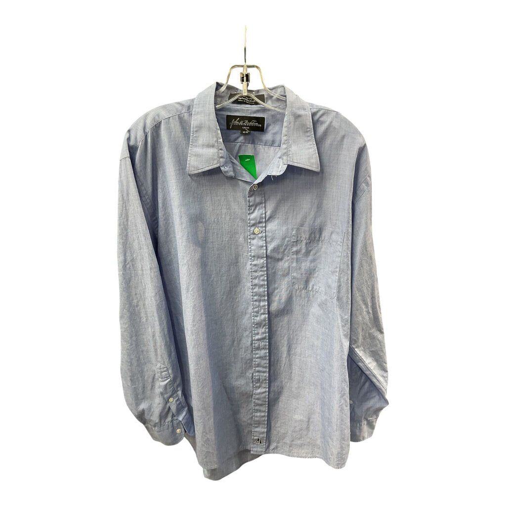 John W. Signature Collection (18-35) Blue Dress Shirt Men's