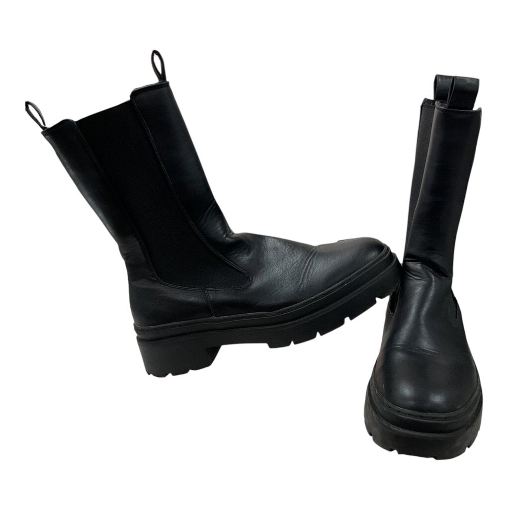 Black Combat (9) Mid Shaft Bootie