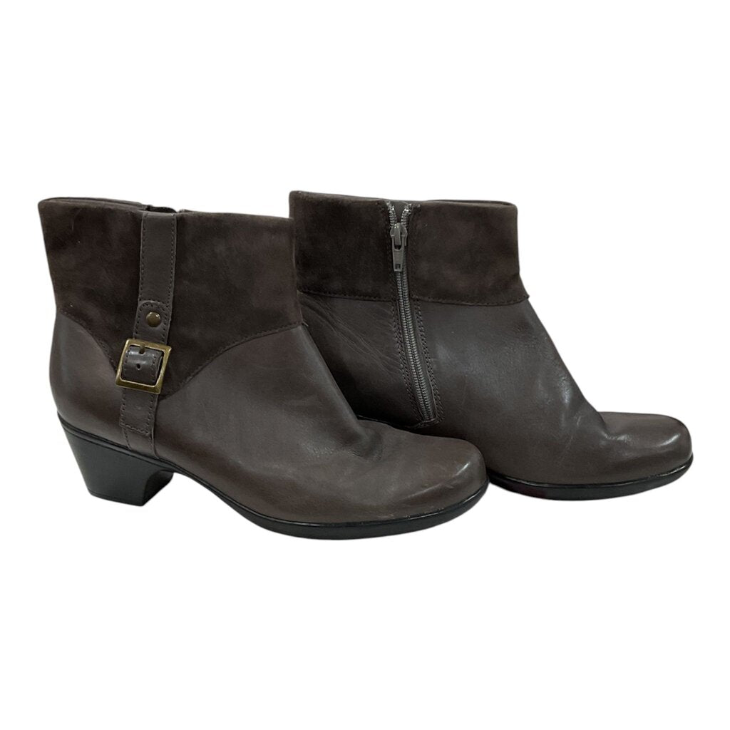 Clarks (8.5) Brown Bootie Wedge