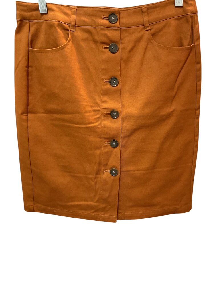 Loft (6p) Orange Button Down Minin Skirt