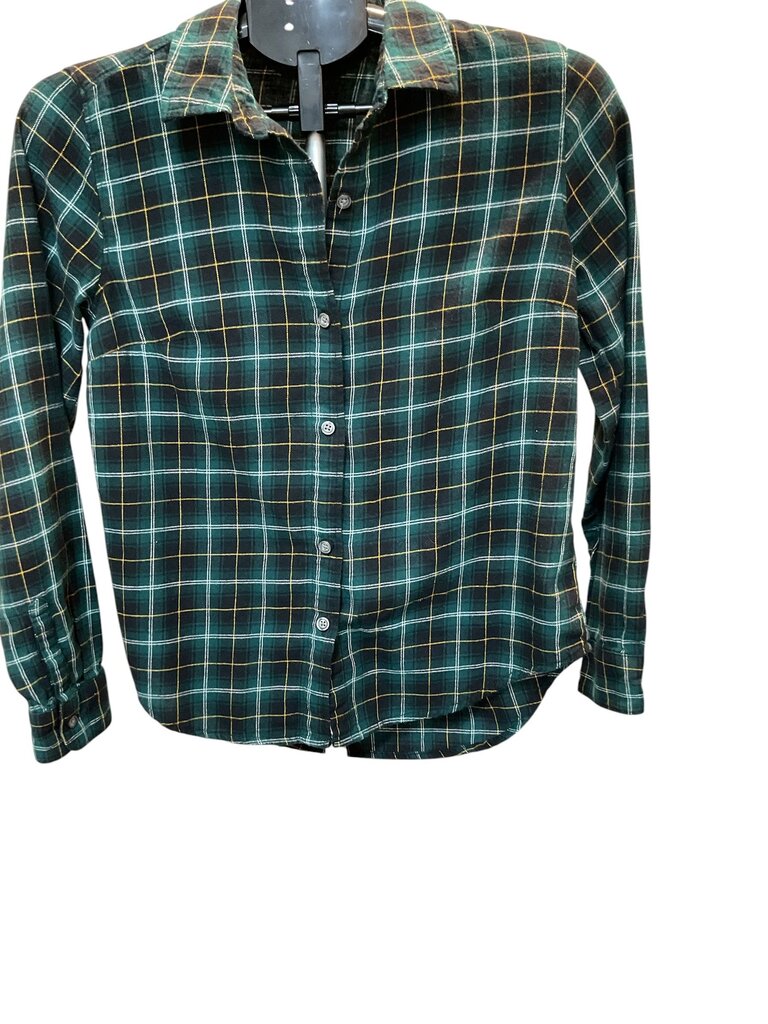 Old Navy (Small) The Classic Fit Green LS Plaid Green Shirt