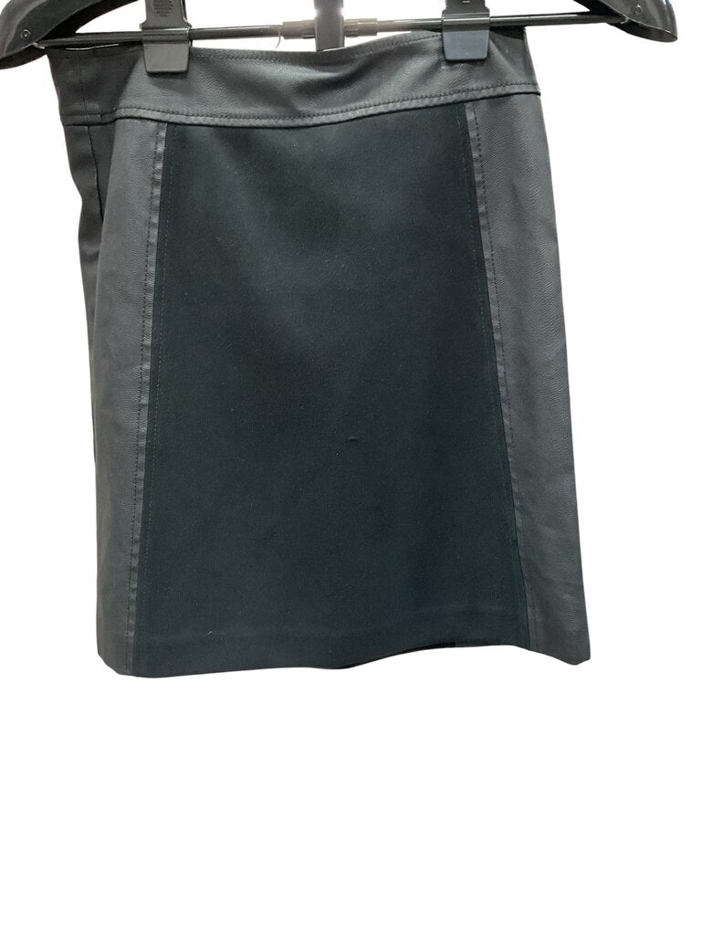 Loft (00) Black Leather and Suede Mini Skirt