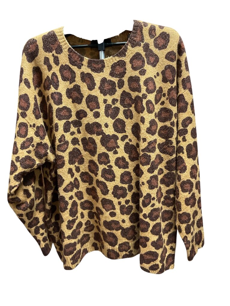 Lane Bryant (26/28) Brown and Tan Spotted LS Sweater