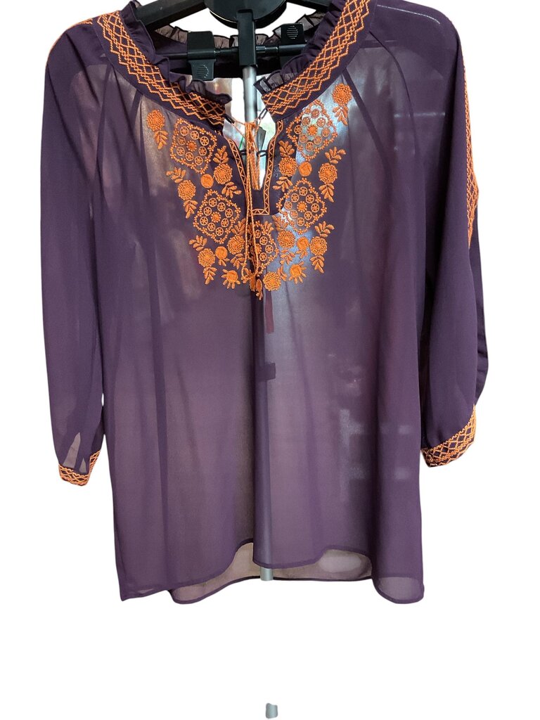 Ivy Jane (Med) Purple and Orange LS Blouse