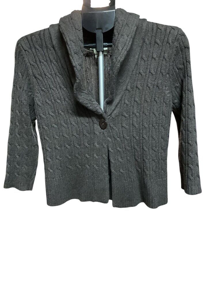 Loft (Med) Brown Cord Button Sweater Cardigan