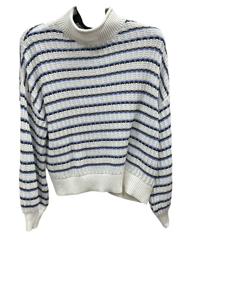 Old Navy (Large) Blue and White Crew Neck LS