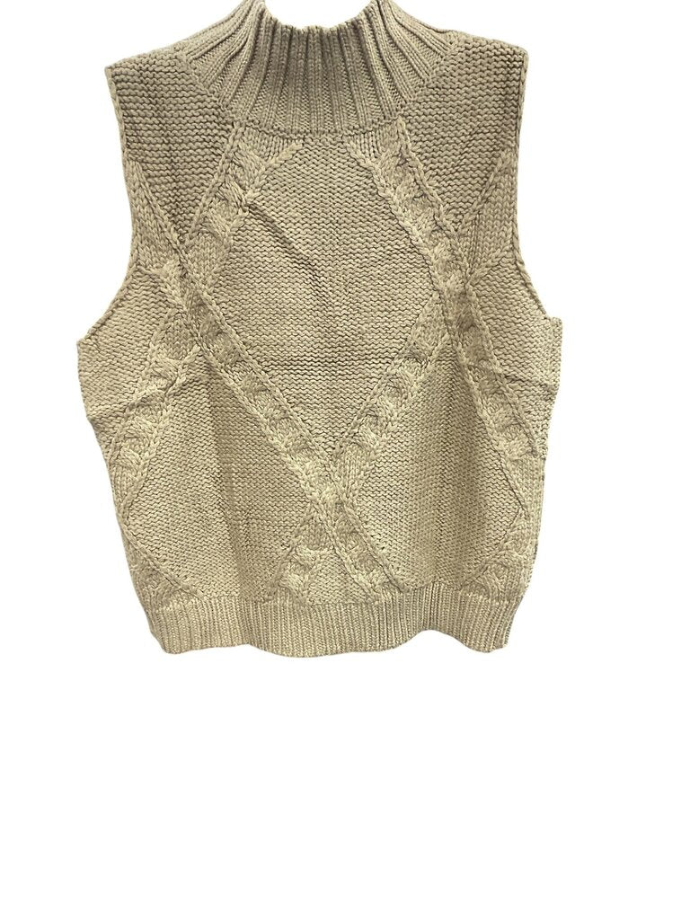 Tan (Small) Crochet Sweater Sleeveless