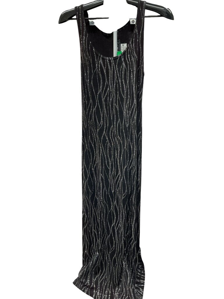 All that Jazz (Med) Black and Silver Sleeveless Long Dress