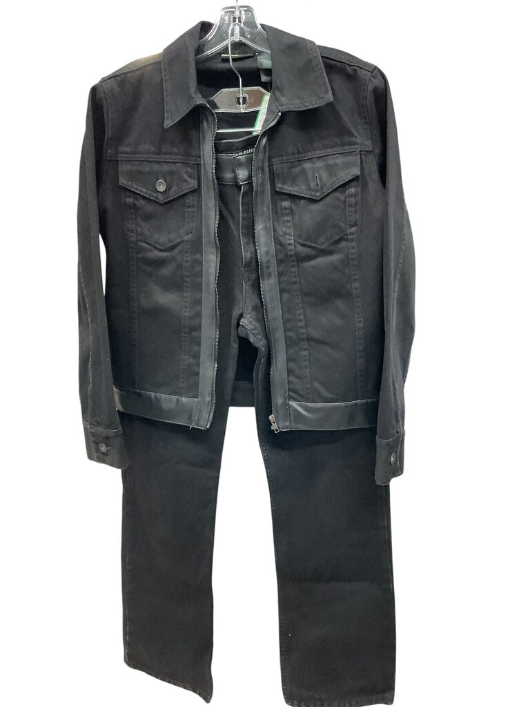 Dkny Jeans (Small Top) and (8) Denim Bottoms with Leather Trim