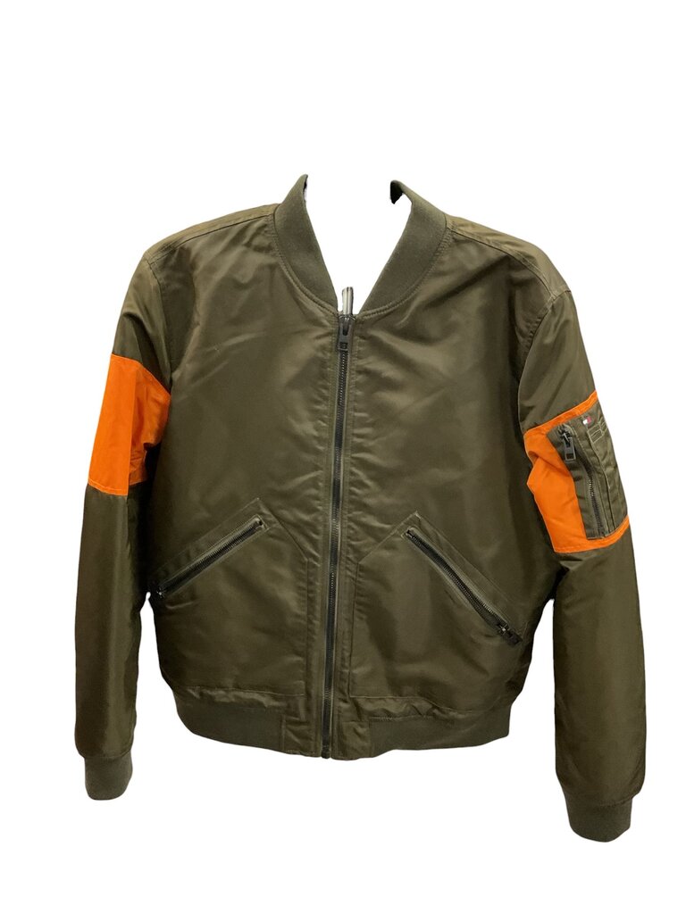 Tommy Hilfiger (Large) Green and Orange Bomber Jacket