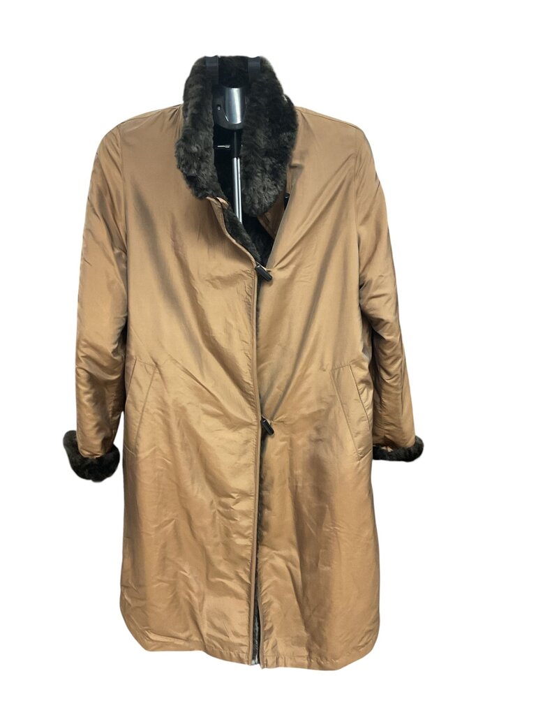 Tan Long Coat w/Fur Interior Brown (Large)