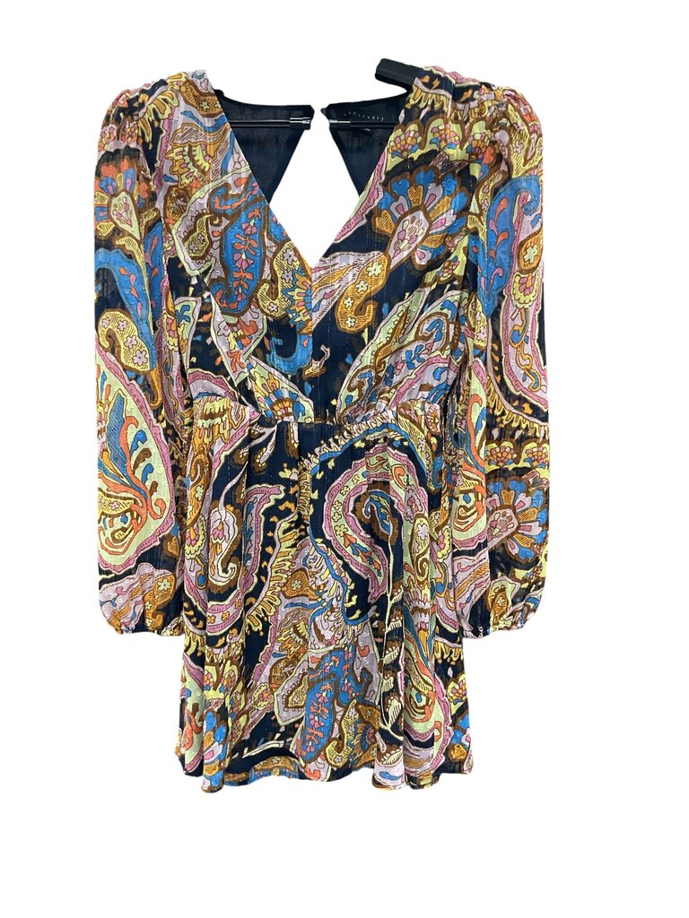 Sanctuary (XS) Yellow/Blue LS Mini Dress
