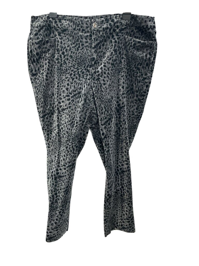 Talbots (18wp) Straight Leg Velveteen Pant Grey and Black