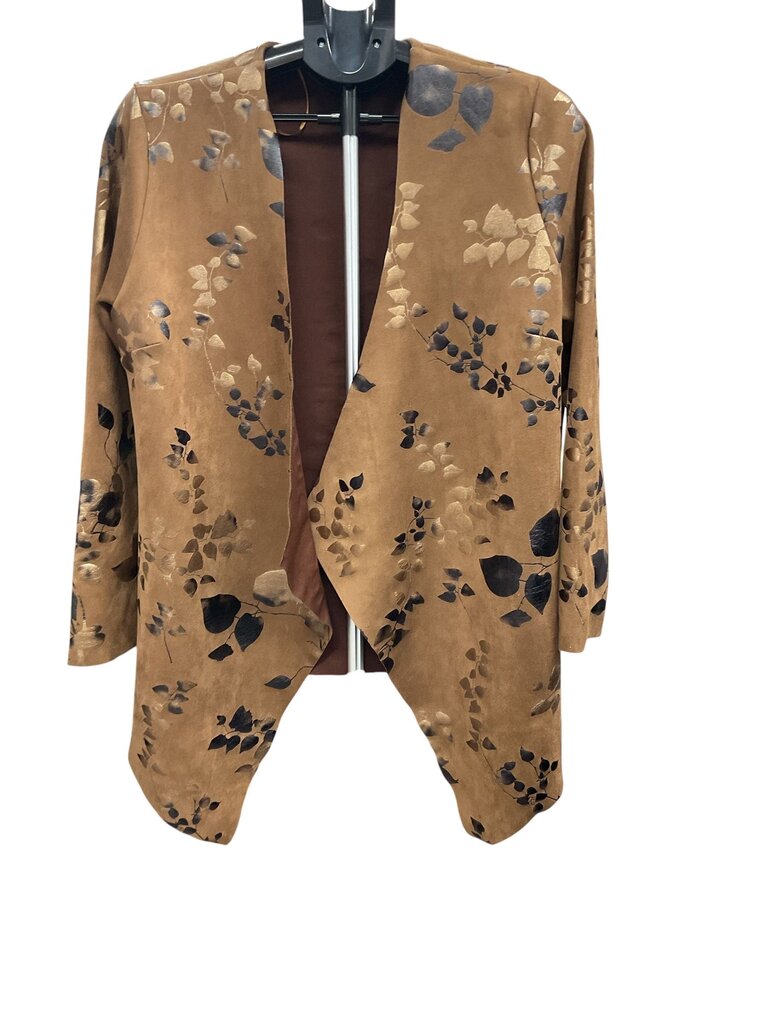 Soft Surroundings (Med) Tan and Gold Floral Blazer