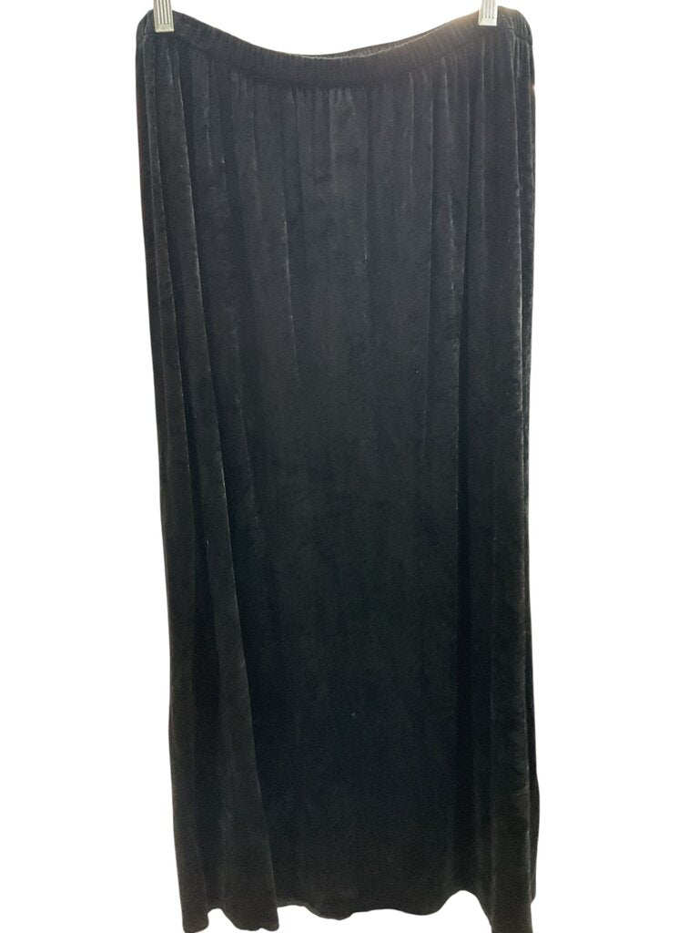 Eileen Fisher (1X) Black Velour Long Skirt