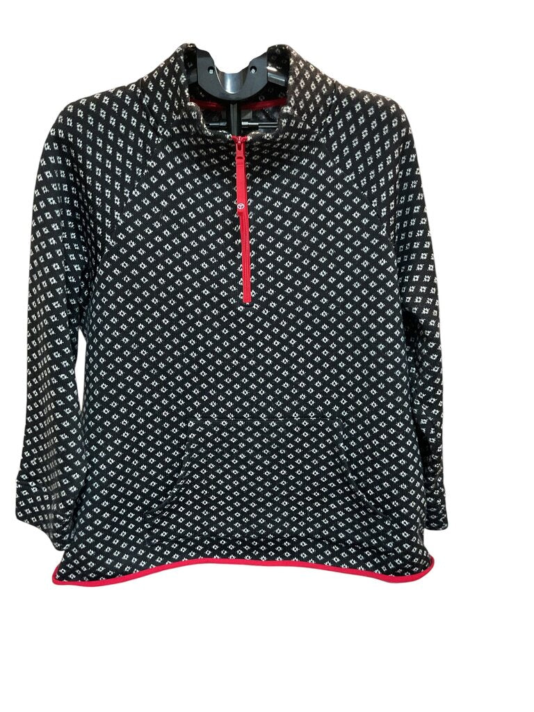 T by Talbots (2X) Black and White Quarter Zip Sweater