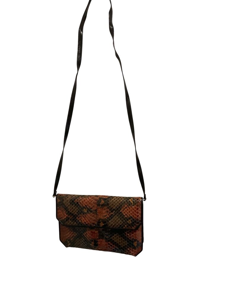 Brown and Rust Snakeskin Crossbody