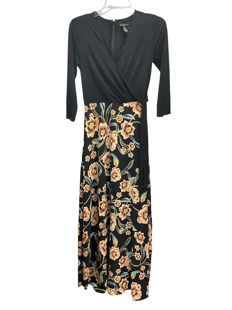 INC (2) International Concepts NEW Black and Yellow Floral Long Dress