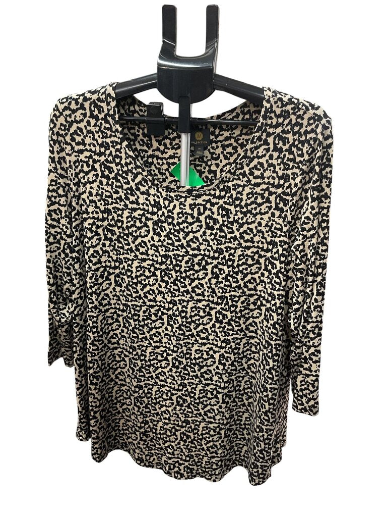 JM Collection (Black and Tan-2x) Blouse