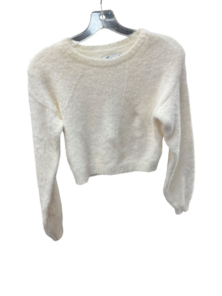 Hollister (XS) Tan Fuzzy LS Mini Sweater