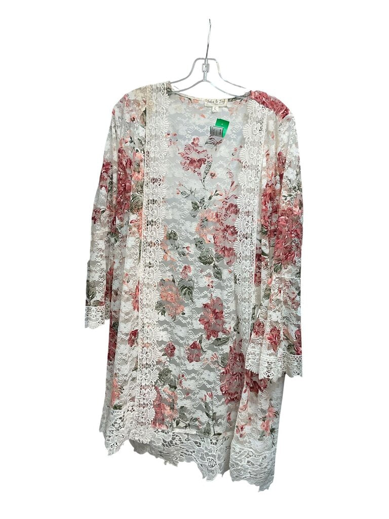 Jorga (Med) Red and Pink Kimono Sheer