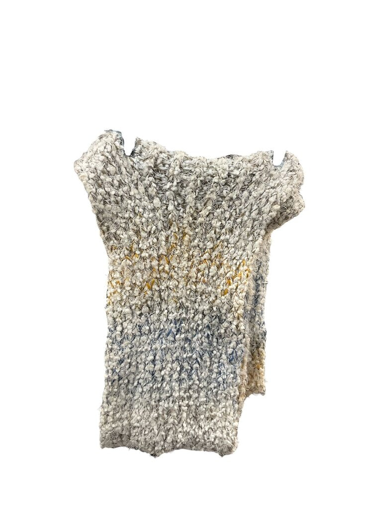 Tan and Colored Printed Wool Scarf