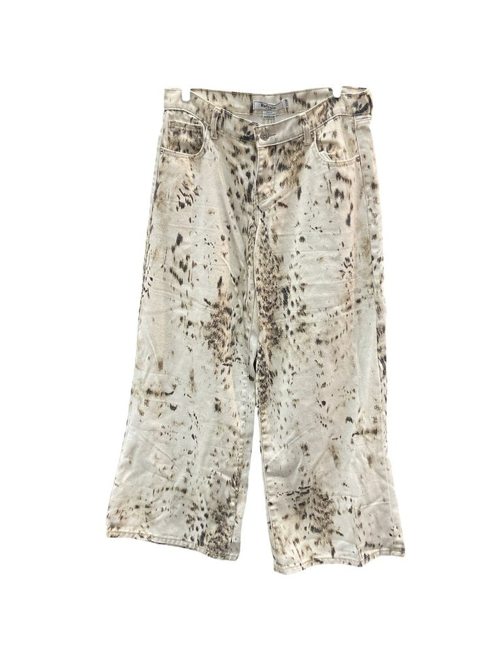 Refrain (7/28) Tan Spotted Wide Leg Denim