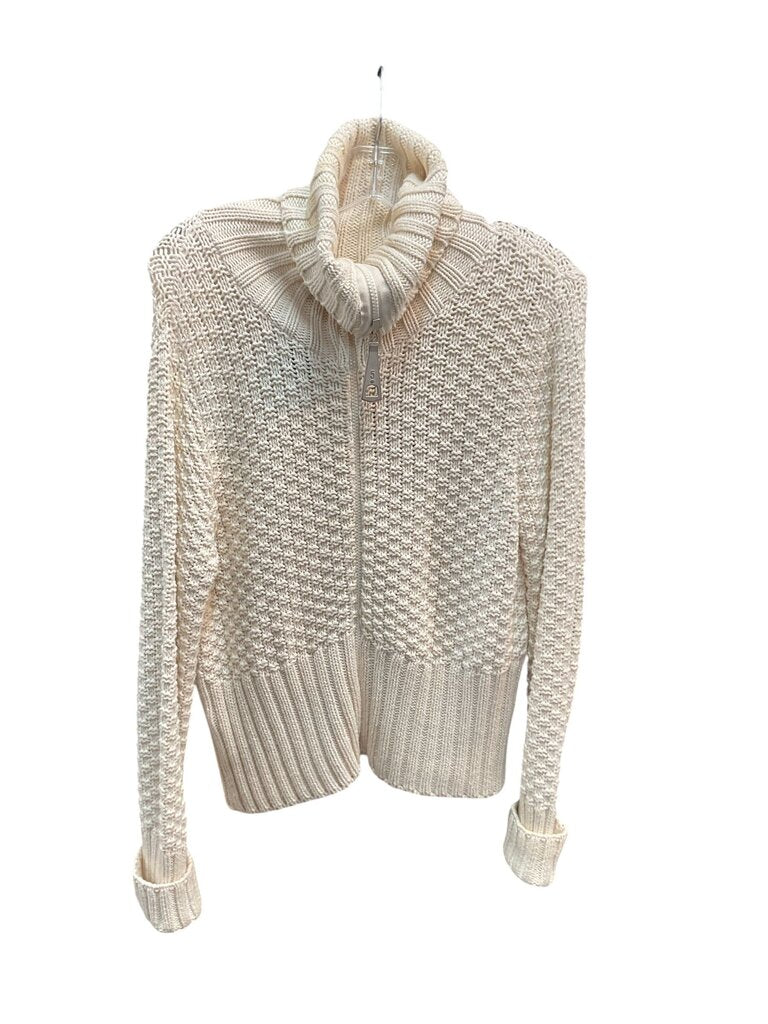 VIIV (Large) Oatmeal Waffle Zippered Sweater