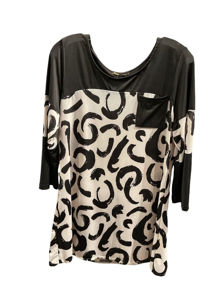 Reborn (Large) Black and White Long Blouse