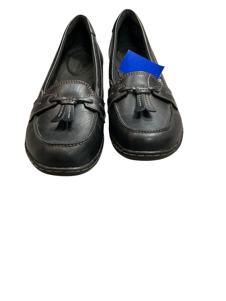 Clarks Collection (7) Black Leather Flats